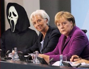 Merkel, Lagarde del FMI y Chipre