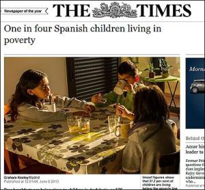 Uno de cuatro de nuestra infancia, padece desnutrición. Lo denuncia también el diario "The Times".