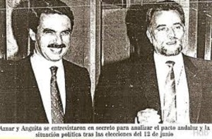 La foto que IU quería que se borrase. "La pinza protagonizada en el periodo 1994-1996 por IU y PP"