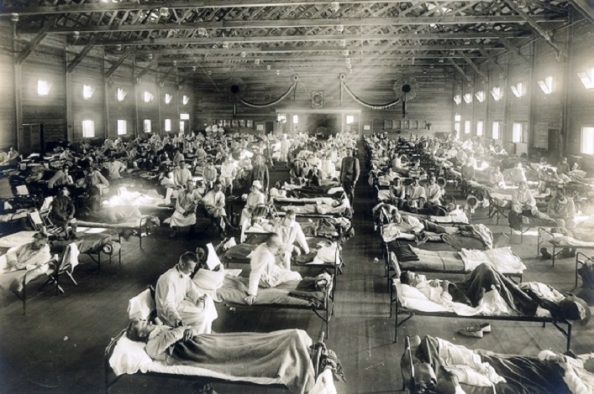 hospital enfermos-campamento-Funston-Kansas gripe 1918